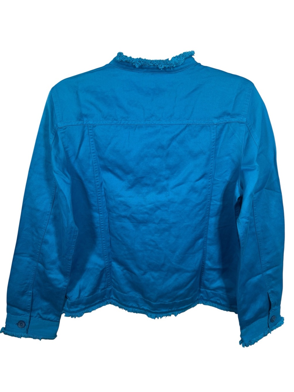 Chicos Jacket Womens Medium Lightweight Linen Blend Embroidered Spring Travel - Picture 2 of 8